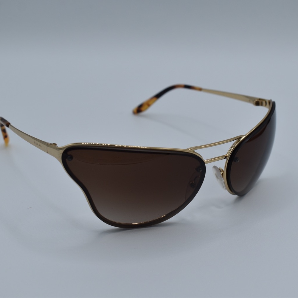 Prada Gold and Brown Aviator Glasses